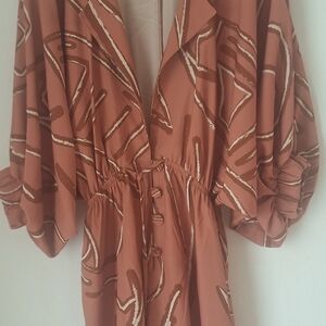 Casual, Cruise Short Jumper By RW&CO. Rust Brown Short Romper  Accents Sz M